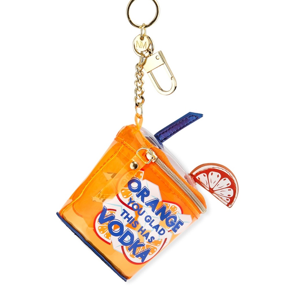 Neiman Marcus Orange You Glad Keychain Coin Purse